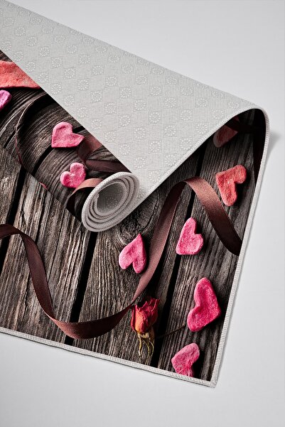 Alanur Home Alanur Trend Non-Slip Base Digital Bathroom Set Kt427 Brown