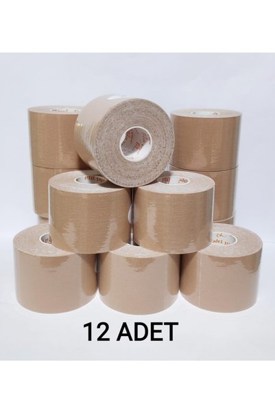 BiaTape Kinesio 5 Cm X 5 M - Ten Rengi Sporcu Ağrı Bandı 12'li (pakette 12 Adet)