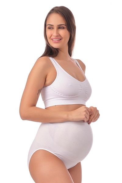 Doce Cravo White Seamless Recovery Maternity Slip Panties - 11105210