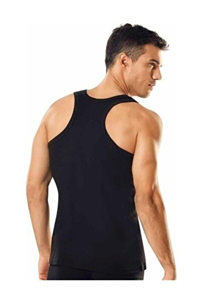 bejamonti Men's Black Undershirt 6-pack