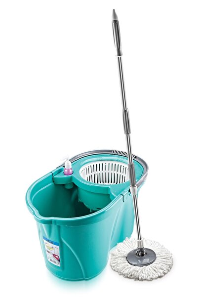 Üçtem Plastik Mikrofiber Mop Temizlik Seti - 360° Döner Başlıklı