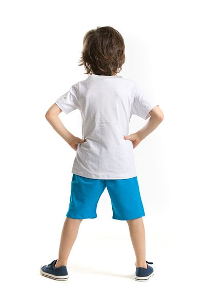 Denokids Set de pantaloni scurți tricou de vară pentru băieți Shark Island