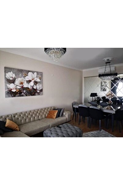 Seİs Tablo White Flowers Modern Decorative Canvas Painting