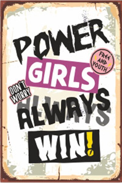 Hayat Poster ملصق خشبي قديم من Girl Power مقاس 20 × 30 سم
