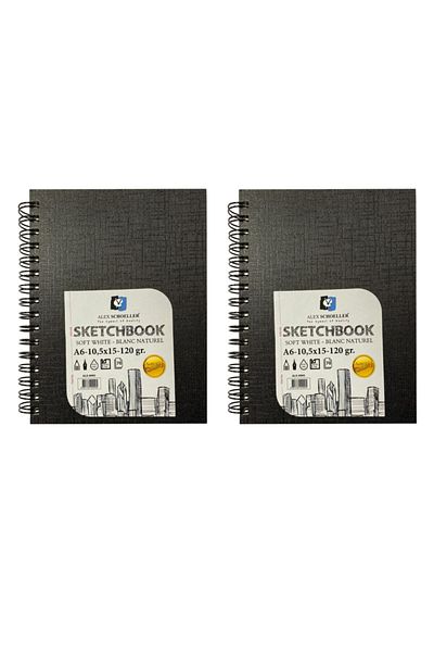 Alex Schoeller A6 70 Yp. 120 gr. - Caiet de schițe spiralat Alx-9995 Set de 2