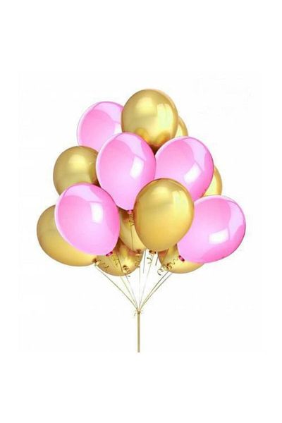 Acar Süs Pink Gold Metallic Balloon 12 Inch 20 Pieces