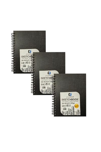 Alex Schoeller A6 70 Yp. 120 gr. - Caiet de schițe spiralat Alx-9995 Set de 3