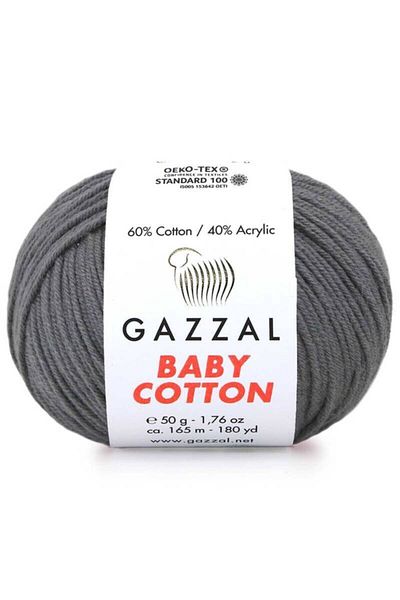 Gazzal Mlvx Gazzal Baby Cotton Πλεκτό Σχοινί Γκρι 3450 Blsm