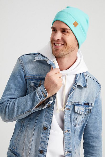 Butikgiz Men's Youth Aqua Blue Hat Beret - Sport, Comfortable, 100% Cotton, Hand Made, With Domestic Production Quality