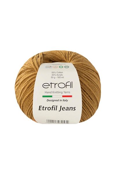Etrofil JEANS 047 Mustard Knitting Yarn Summer Crop Dress Amigurumi Motif Cotton Yarn 50 gr 165 meters Etrofil