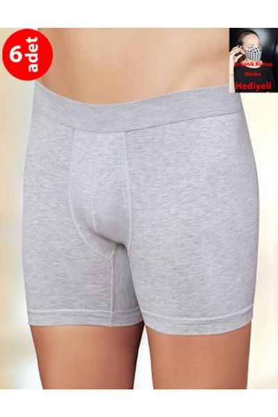 Şahinler Ανδρικό γκρι Lycra Boxer 6 Pack Me031