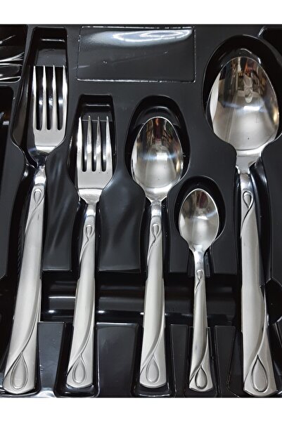 Kardelen 30 Piece Frosty Model Spoon Fork Set for 6 Persons