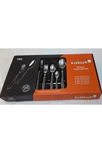 Kardelen 30 Piece Frosty Model Spoon Fork Set for 6 Persons