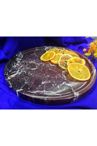 Sümeyra Marble Art Rosso Levanto Marble Presentation Tray 28cm