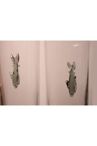 ADAMODART Gray Fish Figured Rack Glass Set of 6