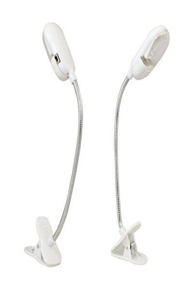 RoseRoi 2 Adet Mandallı Pilli Ledli Gece Yatakta Kitap Okuma Ve Aydınlatma La...