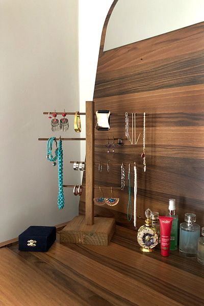 Grootland Pine Colored Wooden Jewelry Hanger Organizer