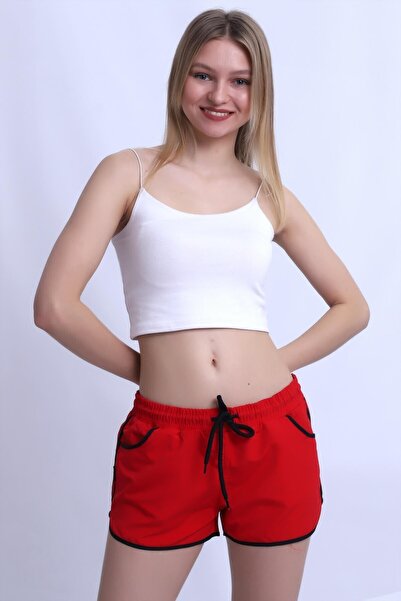 Deafox Μίνι γυναικείο μαγιό με κόκκινο τσεπάκι