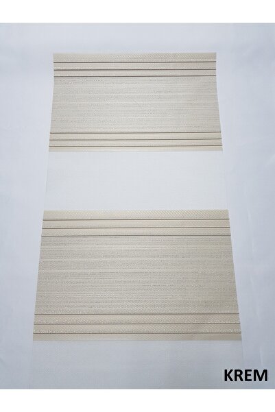 elis perde Katlamalı Zebra Stor Perde Simli Pliseli (krem)