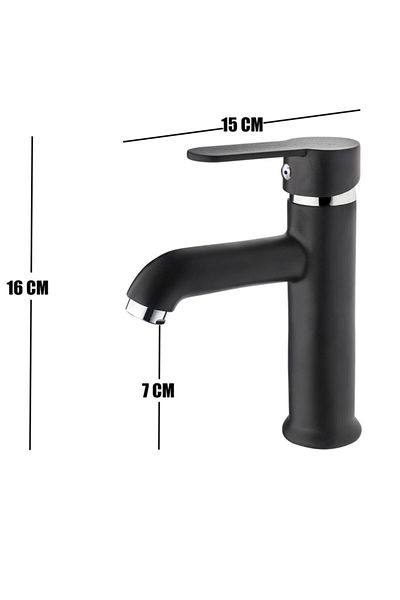 HMS Pisa Open Close Sink Faucet Black