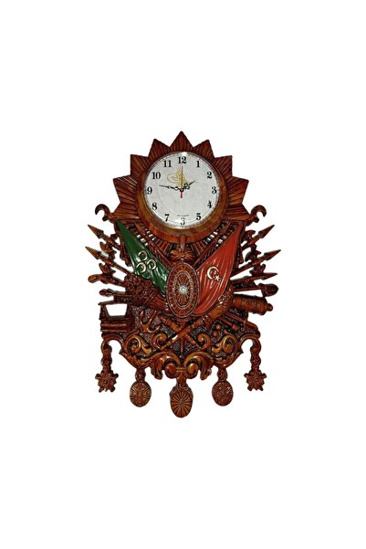 Genel Markalar Osmanlı Devlet Arması Duvar Saatleri (kahverengi) Kahverengi
