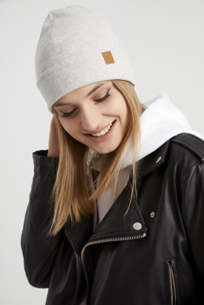 Butikgiz Kadın Melanj Açık Gri Bere