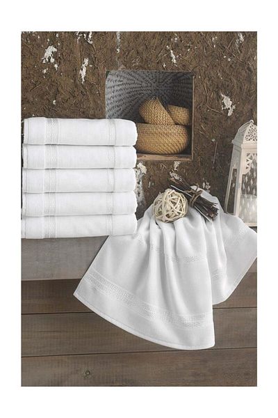 Fiesta 12 τεμάχια λευκό 50x90 Seda Velvet Painting Punch Κεντητό πετσέτα προσώπου