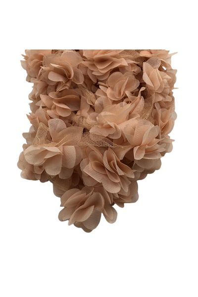 Yumuşakkeçe Laser Cut Organza Fabric Rose Decoration Material 9 Meters 120 Pieces Fabric Rose Skin