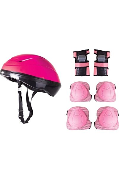 Furkan Toys Pembe Bisiklet Scooter Kask Dizlik Dirseklik Koruyucu Set Pembe