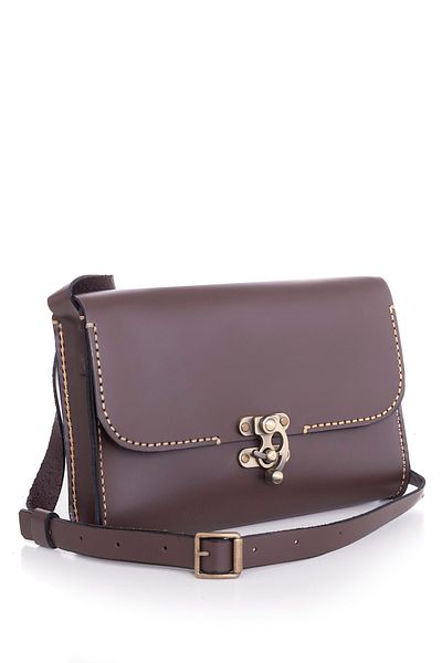 DaphneSandals Handmade Genuine Leather Coffee Bag - Postman Women's Bag - 1006