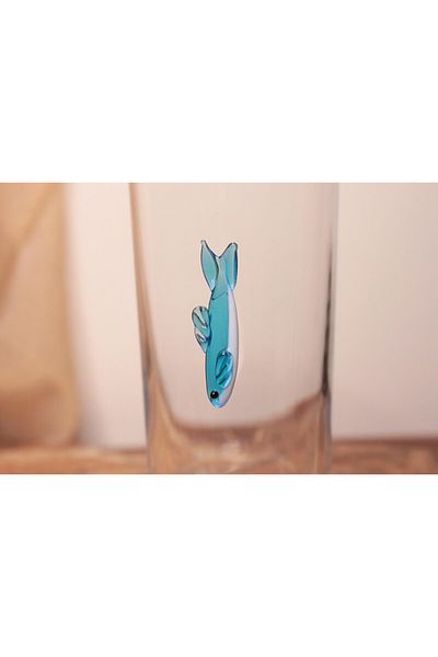 ADAMODART Blue Fish Single Raccoon Cup