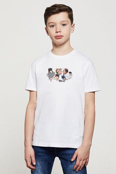 QIVI Tricou alb pentru copii unisex
