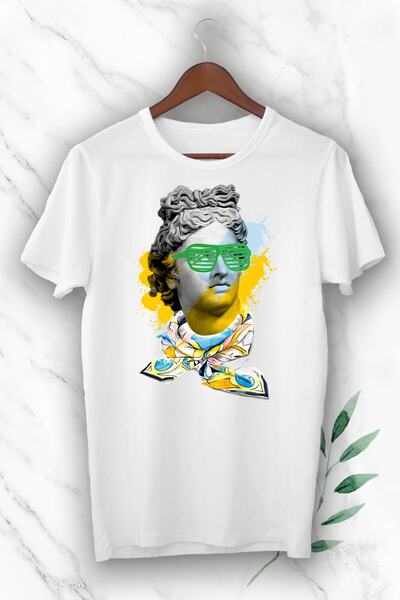 perseusshopping Mitološka skulptura Štampano bela unisex majica