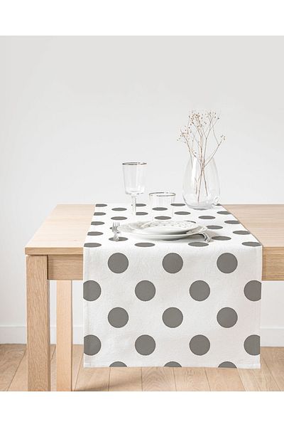 Realhomes Μοντέρνο Suede Runner με ψηφιακή εκτύπωση σε γκρι πουά