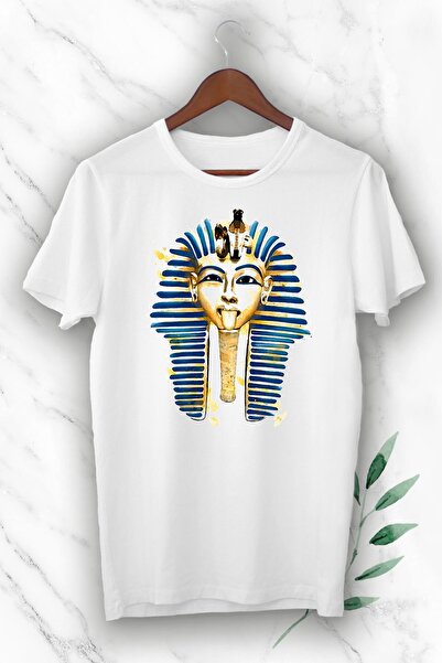 perseusshopping Tricou alb cu imprimeu egiptean antic egiptean faraon