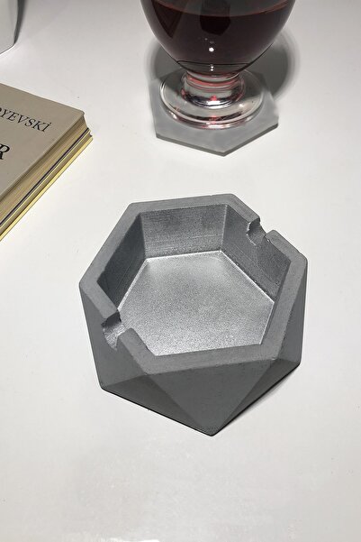 RocArt Home Γκρι εξαγωνικό τραπέζι από σκυρόδεμα