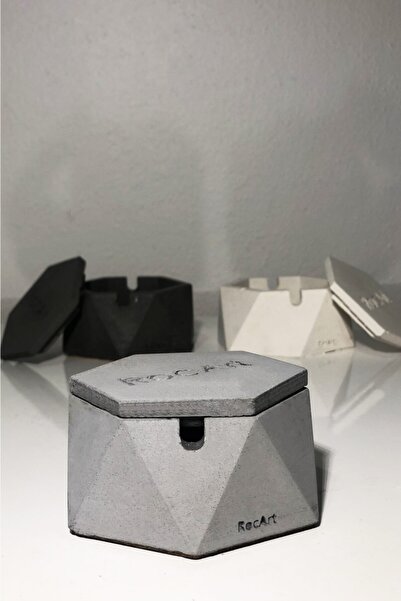 RocArt Home Γκρι εξαγωνικό τραπέζι από σκυρόδεμα