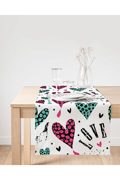 Realhomes Alergăr decorativ din piele de căprioară cu model Heart Love