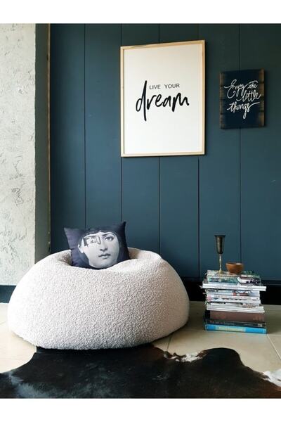 LAMONETA Puffy Puf Koltuk / Bean Bag / Kürklü Puf