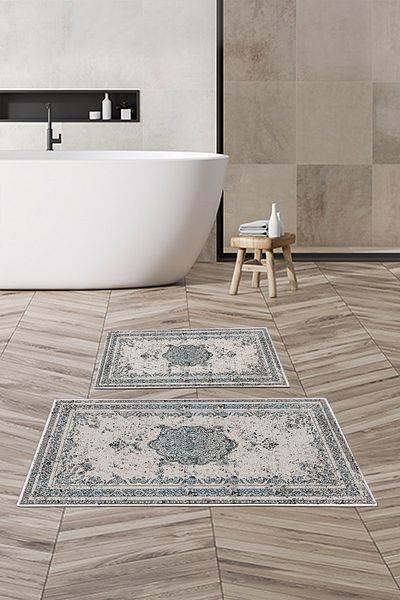 Alanur Home Set de toaletă digital pentru baie cu bază anti-alunecare Alanur Trend Kt467 Albastru