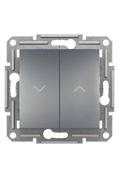Schneider Electric Asfora Plus Jaluzi Kumanda Anahtarı Çelik, Vidasız, Çerçev...