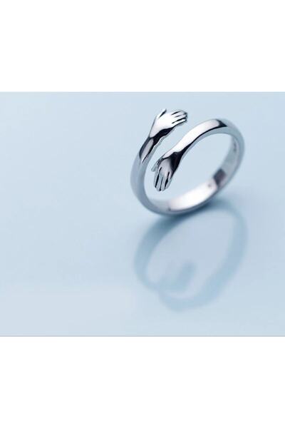 MURASSA BUTİK 925 Ayar Sarılan El Yüzük- El Figürlü Yüzük-sevgi Yüzüğü 925 Ayar