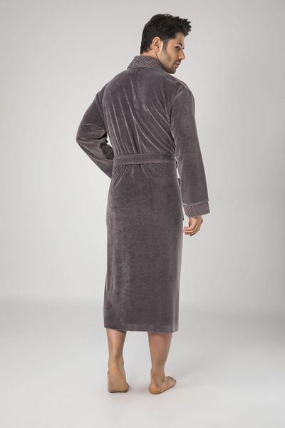 Nuşa Ανδρική ρόμπα με γιακά Pyramid Jacquard Bamboo Cotton