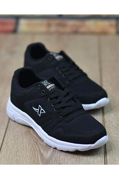 Step X Siyah Beyaz Sneaker Spor Ayakkabı