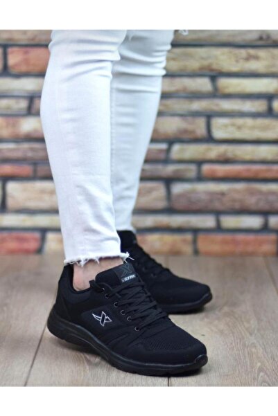 Step X Siyah Sneaker Büyük Beden Spor Ayakkabı