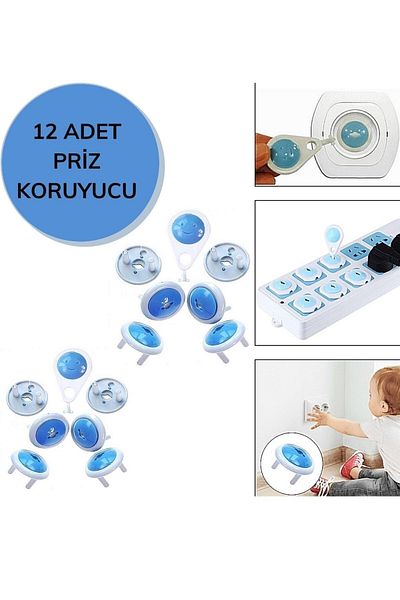 Buffer Bebeluș cu cheie 12 bucăți și dispozitiv de blocare a prizei de protecție pentru copii 6 bucăți