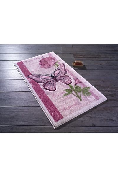 Confetti Carte Postale 50X57 Pink Carved Bathroom Rug