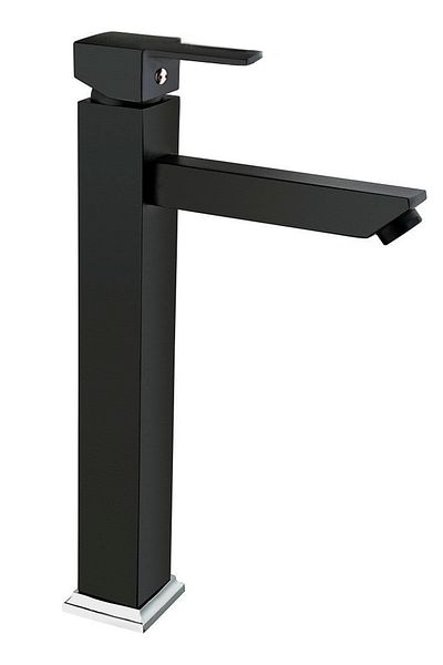 HMS Square Open Close Bowl Type Long High Sink Faucet Black