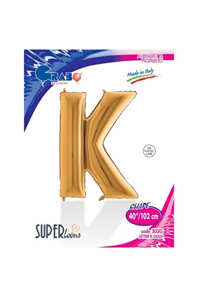 grabo Letter K Gold Foil Balloon 102 Cm