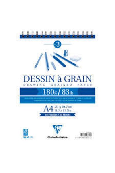 Clairefontaine Black Pen Dessin A Bloc de desen în spirală de granul 180g 30y A4